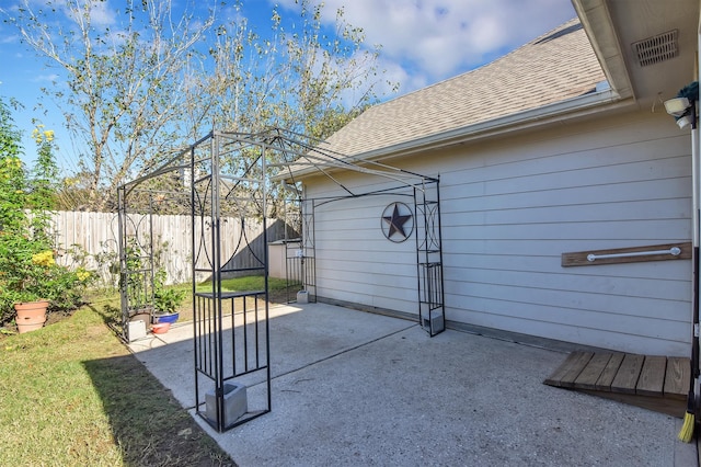 view of patio / terrace with a gazebo