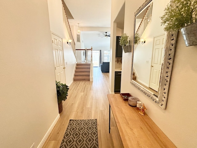 hallway featuring light hardwood / wood-style floors