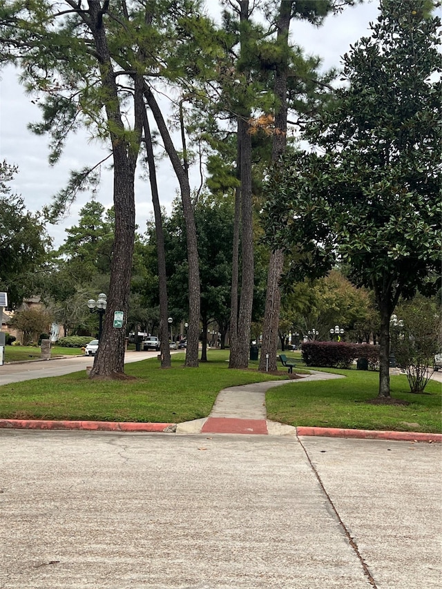 view of property's community featuring a yard