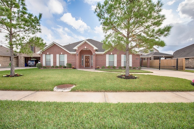 ranch-style house with a front yard