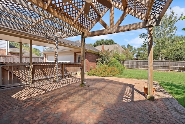 view of patio with a pergola