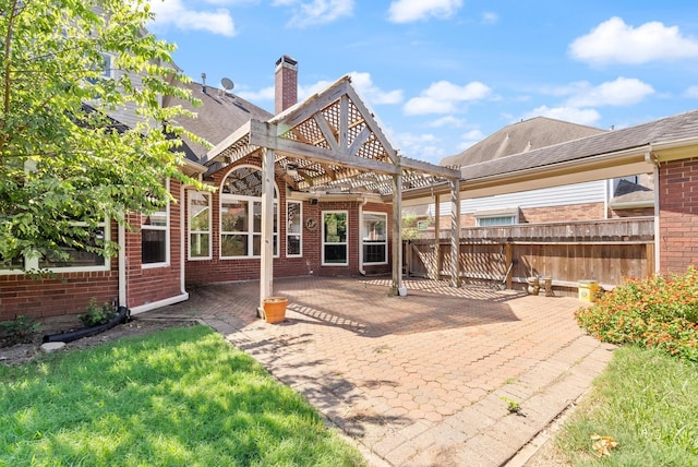 view of patio / terrace with a pergola