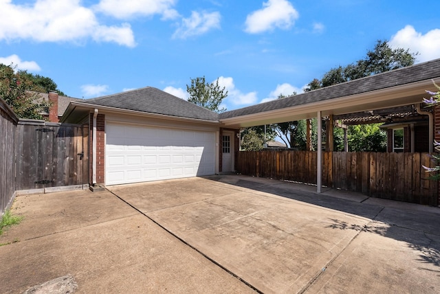 exterior space featuring a garage