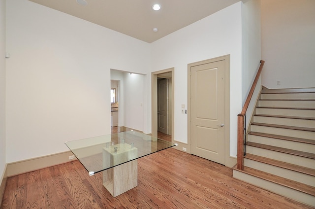 interior space with light hardwood / wood-style floors