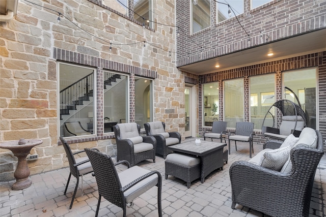 view of patio with an outdoor living space