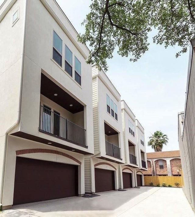 view of property featuring a garage