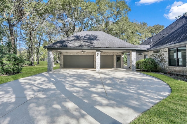 view of property exterior with a yard