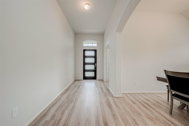 foyer entrance featuring light hardwood / wood-style floors