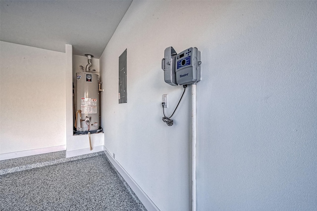 utilities featuring gas water heater and electric panel