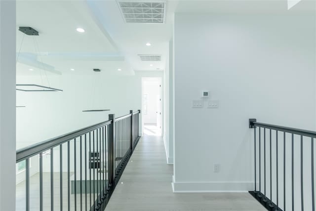 hallway featuring light wood-type flooring