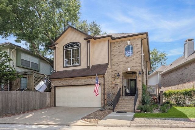 view of property featuring a garage