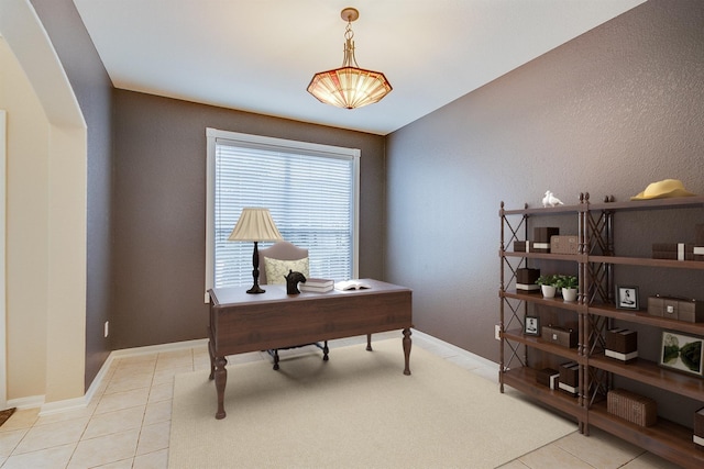 office featuring light tile patterned floors