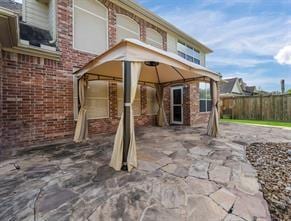 view of patio / terrace with a gazebo