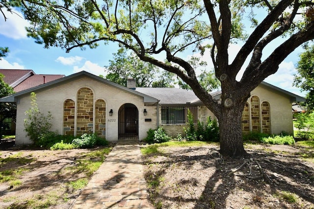 view of single story home