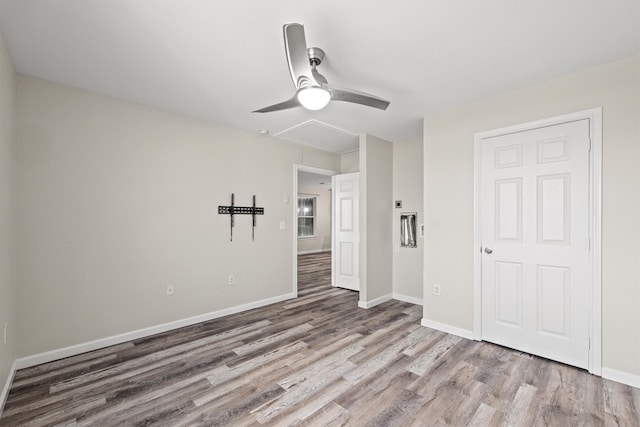 spare room with light hardwood / wood-style flooring