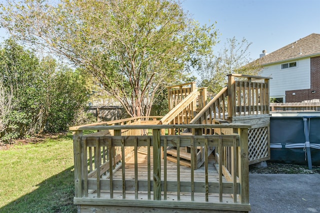 deck with a lawn