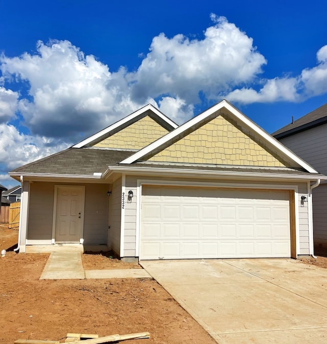 view of front facade with a garage