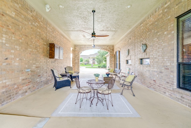 view of patio / terrace with ceiling fan