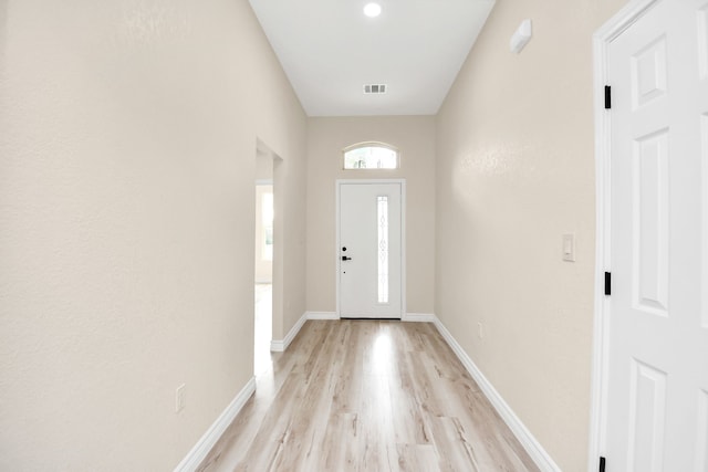 foyer featuring light wood-type flooring