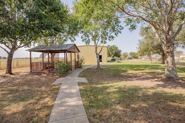 view of yard with a gazebo