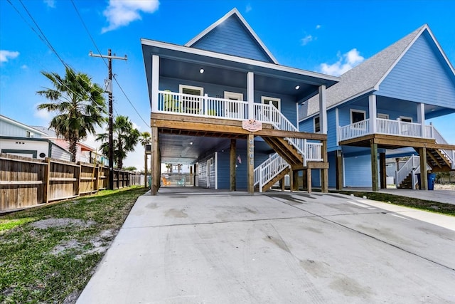 view of front of property with a carport