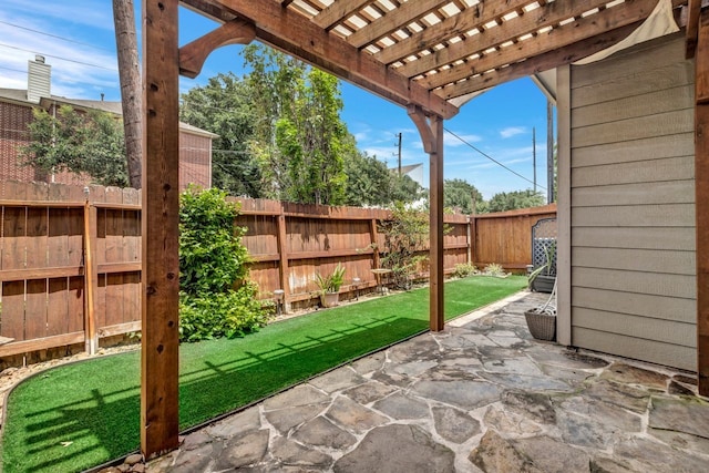 view of patio / terrace featuring a pergola