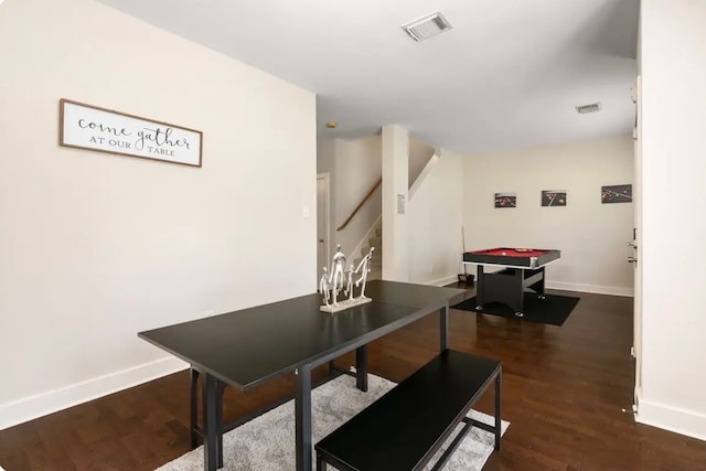 interior space featuring dark wood-type flooring