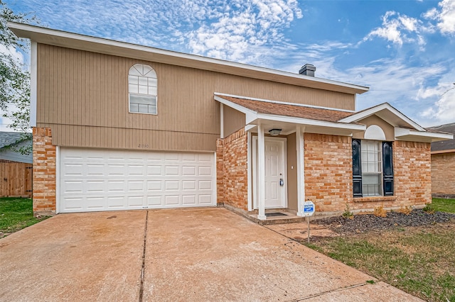 view of front of house with a garage