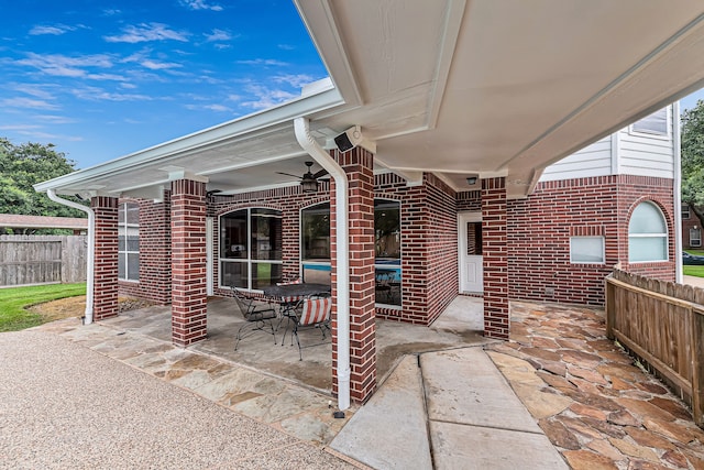 view of patio / terrace with ceiling fan