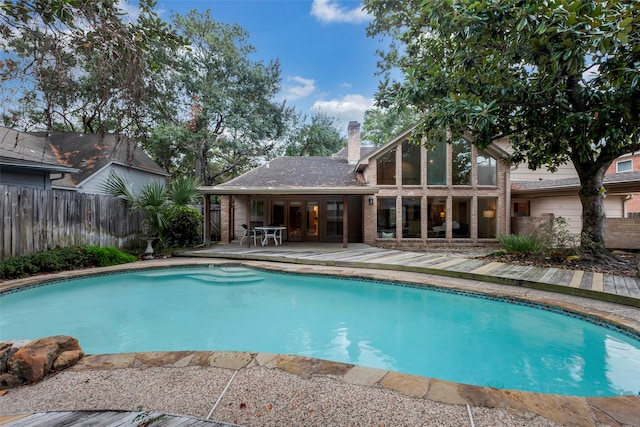 view of pool featuring a patio