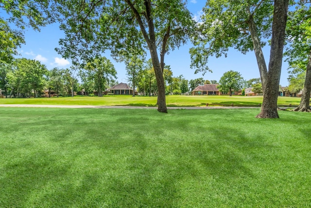 view of property's community featuring a yard