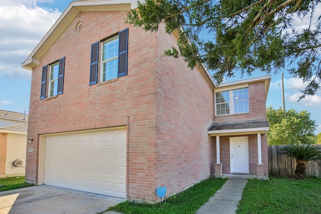 view of front of house with a garage