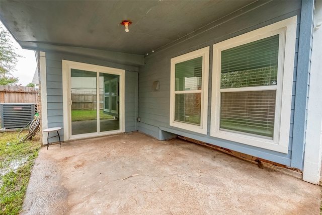 view of patio featuring central AC