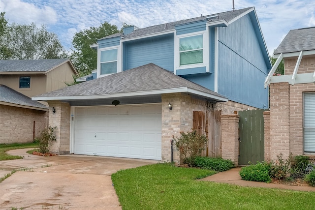 view of front of house with a garage