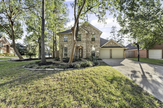 view of front facade with a front yard