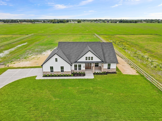 aerial view with a rural view