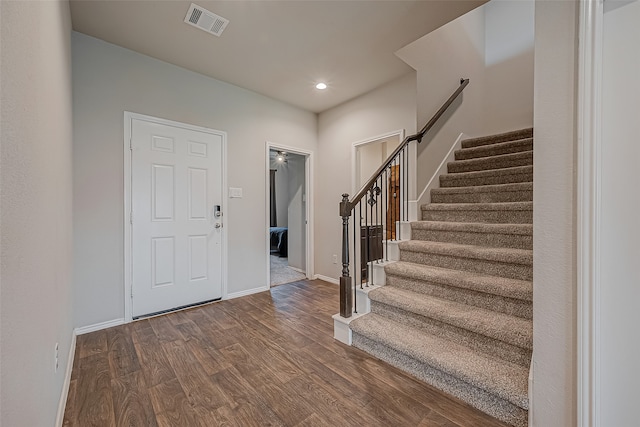 entryway featuring dark hardwood / wood-style floors