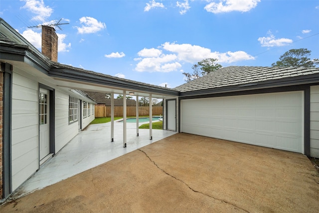 view of garage