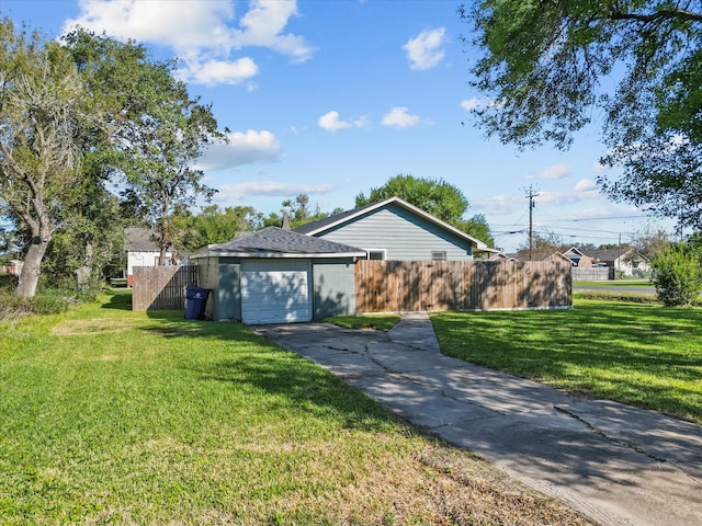 ranch-style house with a front lawn and a garage