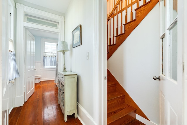 802 16th St, Galveston, TX 77550 - stairway featuring hardwood / wood-style floors