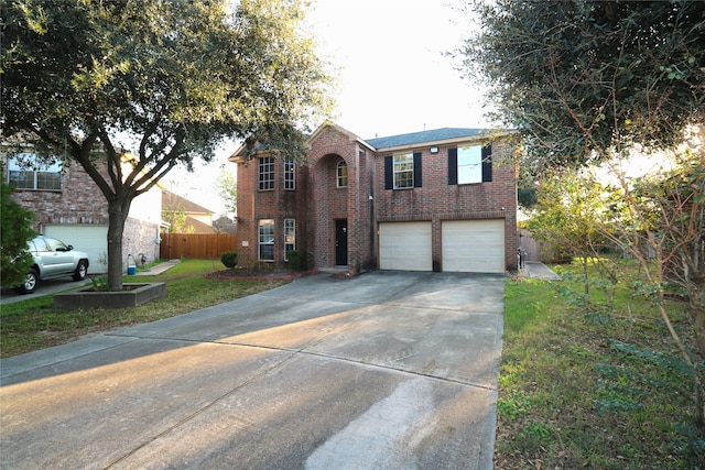 view of front facade with a garage