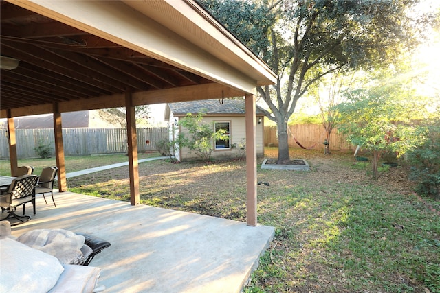 view of yard with a patio