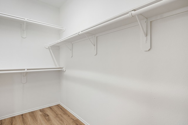 spacious closet featuring hardwood / wood-style flooring