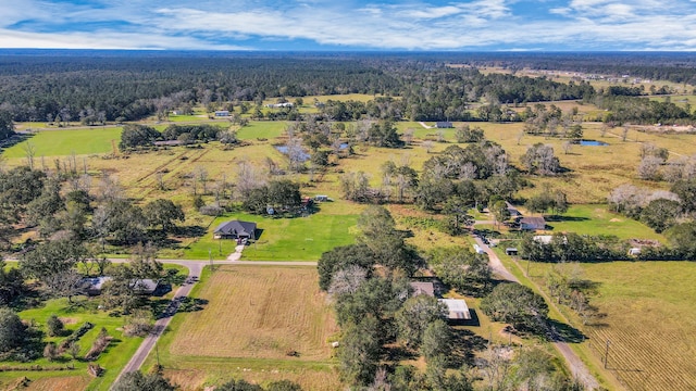 aerial view featuring a rural view