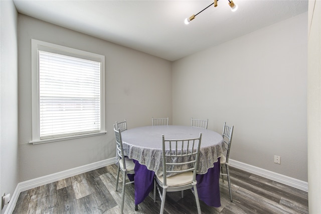 dining room with dark hardwood / wood-style floors