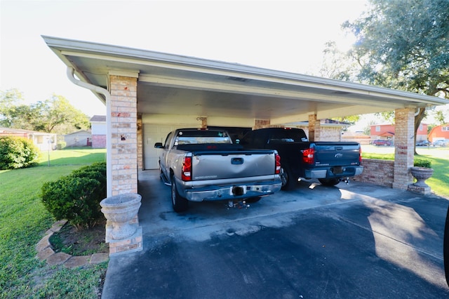 view of vehicle parking featuring a carport