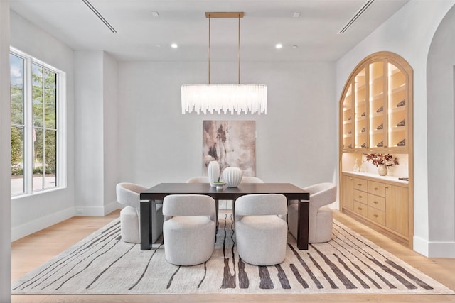 dining area featuring light hardwood / wood-style flooring