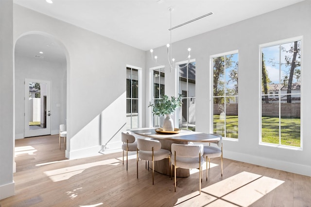 dining room featuring light wood-type flooring