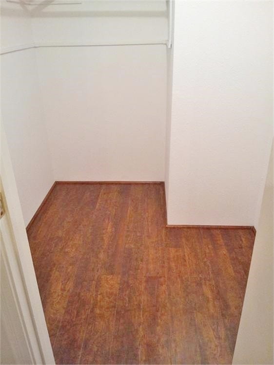 walk in closet with hardwood / wood-style flooring