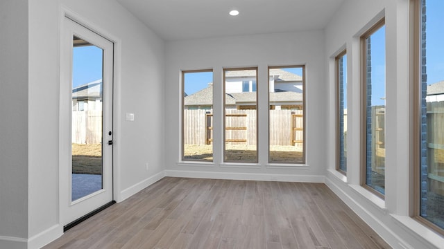 view of unfurnished sunroom